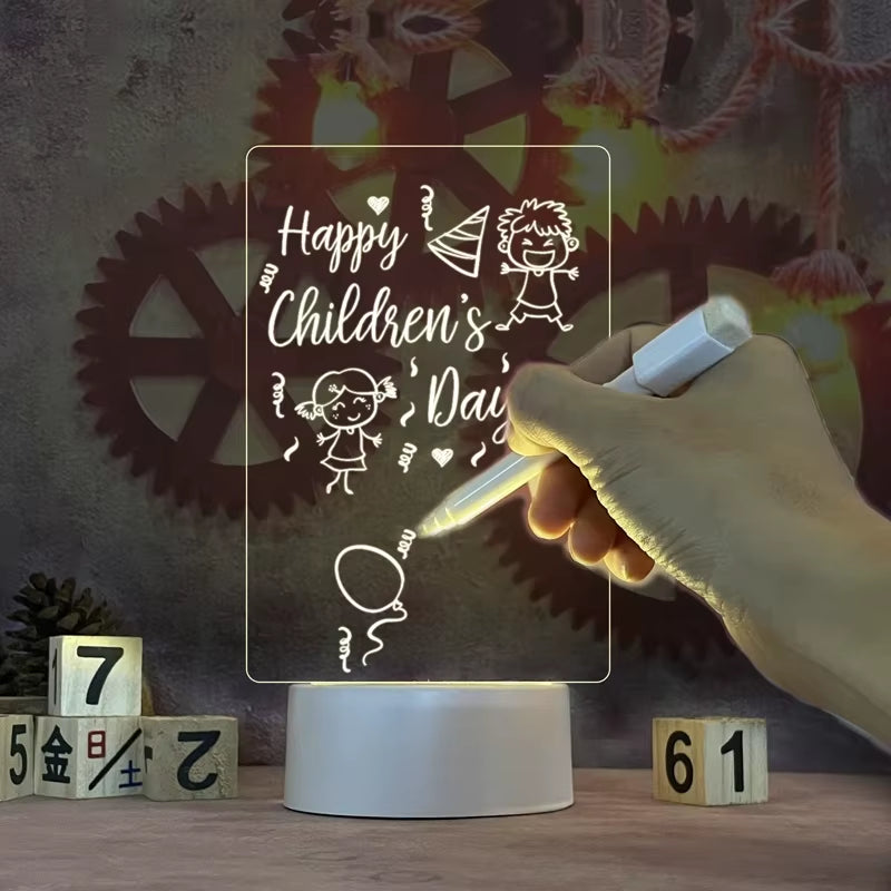 Kids Educational Drawing Toys 1 PC LED Writing Tablet Painting Note Board Children Bedroom Nightlight